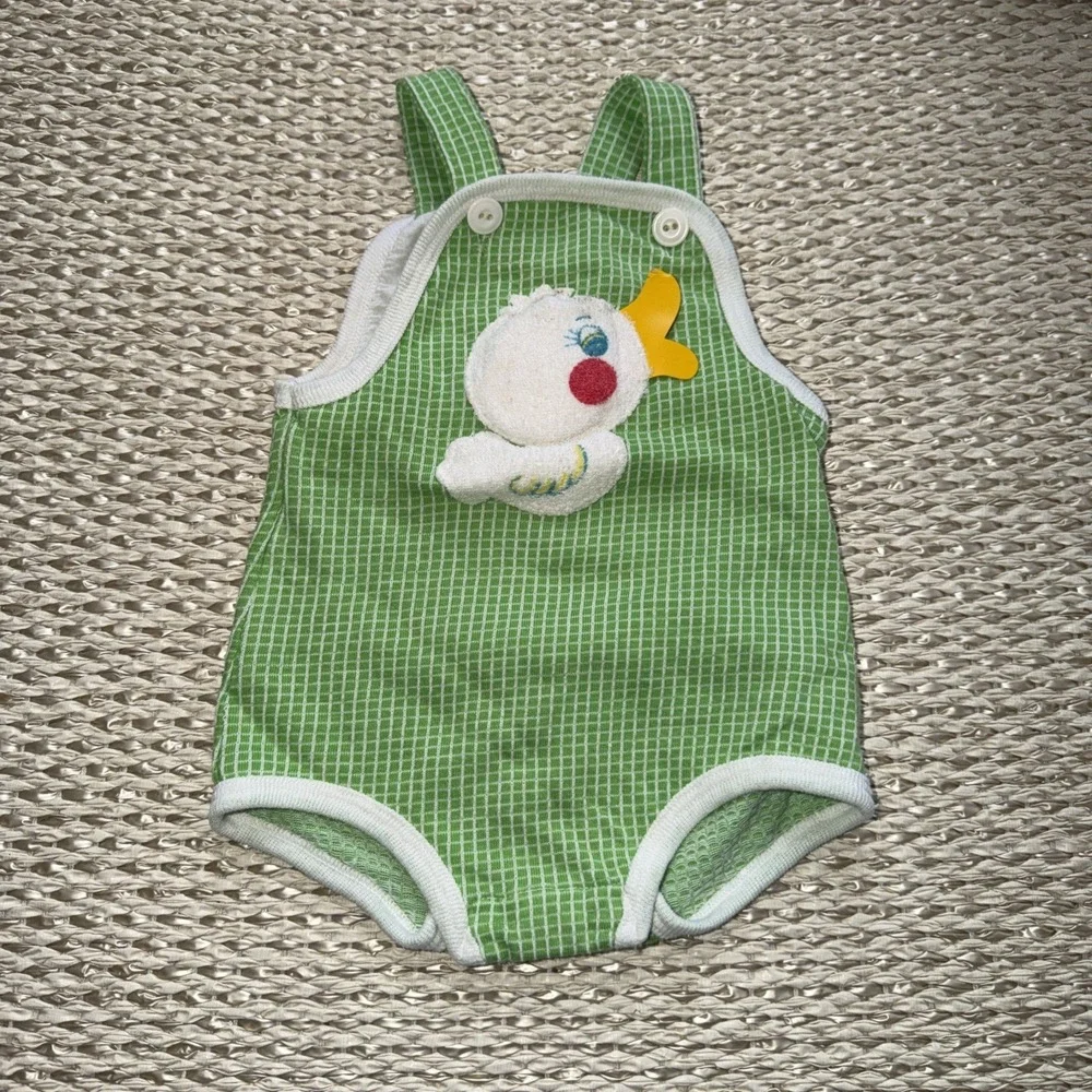 Vintage‎ Carters Duckie Romper Onc Piece Bubble Shortalls . 6 Months Squeaky